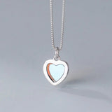 TrustDavis 925 Silver Sweet Heart Necklace Lady Girls Birthday Gift
