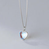 TrustDavis 925 Silver Sweet Heart Necklace Lady Girls Birthday Gift