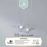 TrustDavis 925 Silver Sweet Heart Necklace Lady Girls Birthday Gift