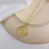 TrustDavis Coin Necklace 925 Sterling Silver Pendant Women Necklace Gift