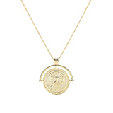 TrustDavis Coin Necklace 925 Sterling Silver Pendant Women Necklace Gift