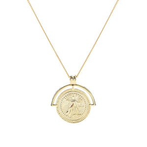 TrustDavis Coin Necklace 925 Sterling Silver Pendant Women Necklace Gift