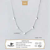 TrustDavis 925 Sterling Silver Heart Choker Necklace Link Chain Romantic Charm