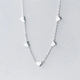 TrustDavis 925 Sterling Silver Heart Choker Necklace Link Chain Romantic Charm