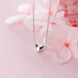 TrustDavis 925 Silver Heart Necklace Romantic Pendant Fine Jewelry DA1164