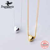TrustDavis 925 Silver Heart Necklace Romantic Pendant Fine Jewelry DA1164