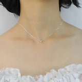 TrustDavis 925 Silver Heart Necklace Romantic Pendant Fine Jewelry DA1164
