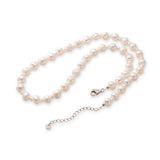 TrustDavis 925 Silver 7mm Freshwater Pearl Necklace For Women Wedding