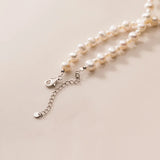 TrustDavis 925 Silver 7mm Freshwater Pearl Necklace For Women Wedding