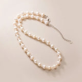 TrustDavis 925 Silver 7mm Freshwater Pearl Necklace For Women Wedding
