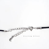 TrustDavis 925 Sterling Silver DIY Leather Cord Short Necklace For Women