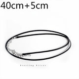 TrustDavis 925 Sterling Silver DIY Leather Cord Short Necklace For Women
