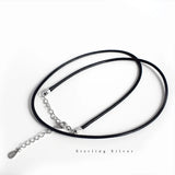 TrustDavis 925 Sterling Silver DIY Leather Cord Short Necklace For Women