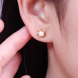 TrustDavis 925 Silver Flower Pearl Stud Earrings ES002