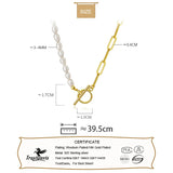 TrustDavis 925 Sterling Silver Freshwater Pearl Chain Necklace For Women