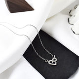 TrustDavis 925 Silver Infinity Love CZ Pendant Necklace For Women