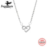 TrustDavis 925 Silver Infinity Love CZ Pendant Necklace For Women