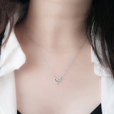 TrustDavis 925 Silver Infinity Love CZ Pendant Necklace For Women
