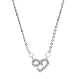 TrustDavis 925 Silver Infinity Love CZ Pendant Necklace For Women