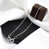 TrustDavis 925 Silver Infinity Love CZ Pendant Necklace For Women