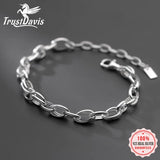 TrustDavis 925 Sterling Silver Ellipse Chain Bracelet Wedding Jewelry DB086