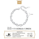 TrustDavis 925 Sterling Silver Ellipse Chain Bracelet Wedding Jewelry DB086