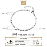 TrustDavis 925 Silver Heart Bracelet Romantic Wedding Fine Jewelry