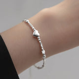 TrustDavis 925 Silver Heart Bracelet Romantic Wedding Fine Jewelry