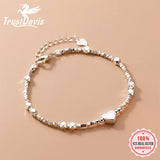 TrustDavis 925 Silver Heart Bracelet Romantic Wedding Fine Jewelry