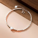 TrustDavis 925 Silver Heart Bracelet Romantic Wedding Fine Jewelry