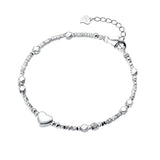 TrustDavis 925 Silver Heart Bracelet Romantic Wedding Fine Jewelry