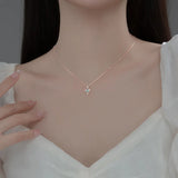TrustDavis 925 Silver Cross Zircon Choker Necklace Wedding Jewelry