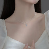TrustDavis 925 Silver Cross Zircon Choker Necklace Wedding Jewelry