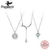 TrustDavis 925 Silver Cross Zircon Choker Necklace Wedding Jewelry