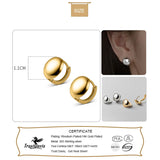 TrustDavis 925 Sterling Silver Ball Charm Hoop Earrings Wedding Jewelry