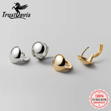 TrustDavis 925 Sterling Silver Ball Charm Hoop Earrings Wedding Jewelry