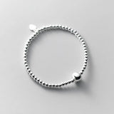 TrustDavis 925 Sterling Silver Elastic Balls Bracelets for Women DS3428