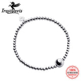 TrustDavis 925 Sterling Silver Elastic Balls Bracelets for Women DS3428