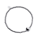 TrustDavis 925 Sterling Silver Elastic Balls Bracelets for Women DS3428