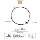 TrustDavis 925 Sterling Silver Elastic Balls Bracelets for Women DS3428