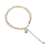 TrustDavis 925 Silver Pearl Flower Bracelet Wedding Party 925 Jewelry Gift