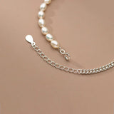 TrustDavis 925 Sterling Silver Pearls Heart Chain Anklets for Women