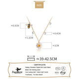 TrustDavis Sterling Silver Sunflower CZ Pendant Necklace