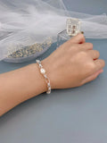 TrustDavis 925 Silver Baroque Pearl Chain Bracelet For Women