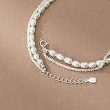 TrustDavis Sweet Double Layer Pearl Chain Anklets For Women