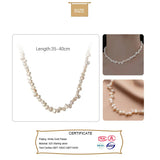 TrustDavis 925 Silver Pearl Choker Necklace Wedding Jewelry
