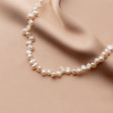 TrustDavis 925 Silver Pearl Choker Necklace Wedding Jewelry