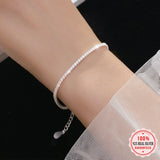 TrustDavis CZ Chain Bracelet Women Wedding Fine S925 Jewelry