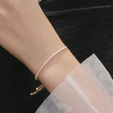 TrustDavis CZ Chain Bracelet Women Wedding Fine S925 Jewelry