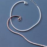 TrustDavis CZ Chain Bracelet Women Wedding Fine S925 Jewelry